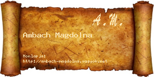 Ambach Magdolna névjegykártya